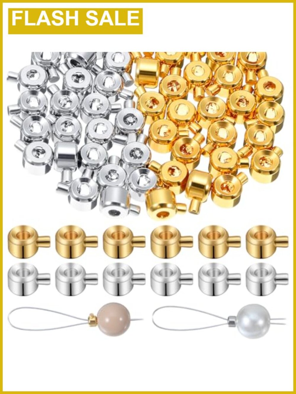 80pc Crimp Beads Jewelry Making 3.1mm Copper Spacer Bead Covers DIY
